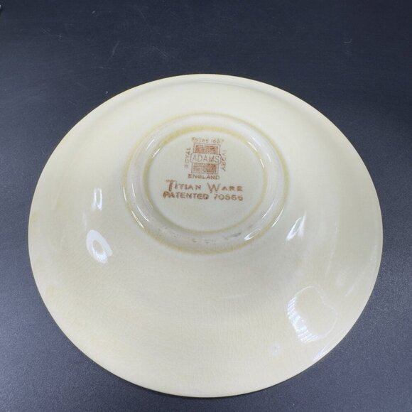 Antique Adams Titian Ware Royal Ivory Della Robbia Teacup Saucer England Set VTG - Picture 11 of 15